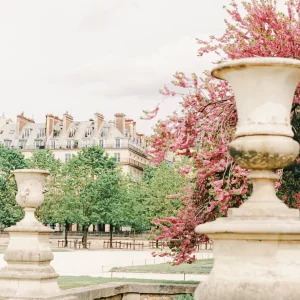 Stone urns and manicured gardens in Paris – elegant France wall art, Europe fine art photography.