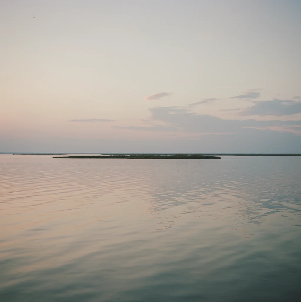 Ocean horizon with calm pastel tones – serene fine art photography, European wall decor.