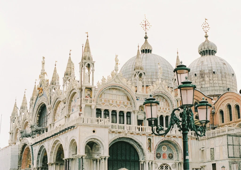 Facade of St. Mark’s Basilica in Venice, Italy.